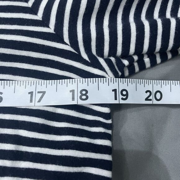 J. Jill Tunic Top Size Small Petite Navy Blue Striped Flutter Sleeve Blouse - Picture 6 of 11